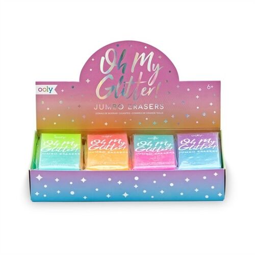 Oh My Glitter! Jumbo Erasers - 12 pack