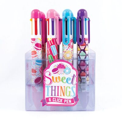 Stylos multicolores 6 clics Sweet Things - paquet de 24