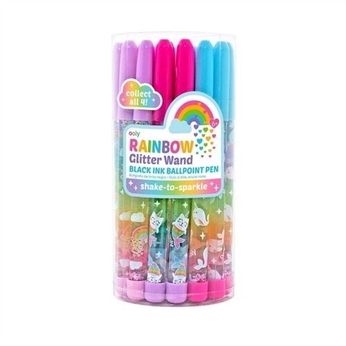 Rainbow Glitter Wand Pens - 24 pack