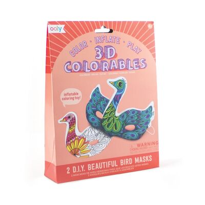 Colorables 3D - Masques de beaux oiseaux