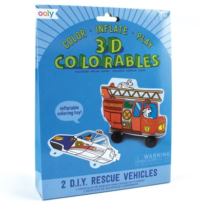 3D Colorables - Rescue Vehicles