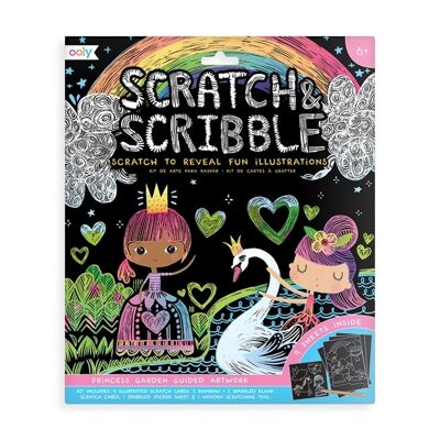 Kit de arte Scratch & Scribble - Princess Garden