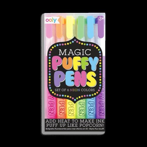 Ooly Magic Puffy Pens, Set of 6 Neon Colors with 3D Ink, Just Add Heat &  Watch Art Grow! Creative Markers for Kids & Toddlers, Fun Art Supplies for