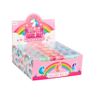 Mini gomas de borrar Unique Unicorns - paquete de 30