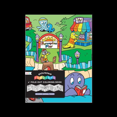 Picturesque Panorama Coloring Book - Seaside Animal Town