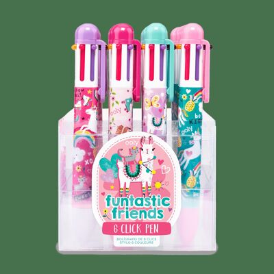 Funtastic friends 6 click multicolor pens - 24 pack