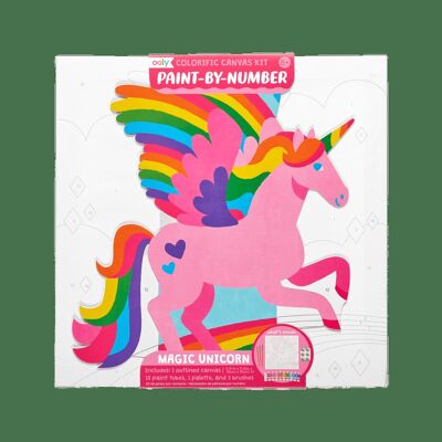 Colorific canvas paint by number kit - magic unicorn