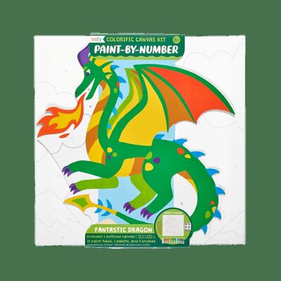 Colorific canvas paint by number kit - fantastic dragon