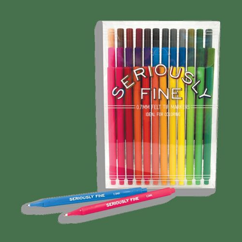 ooly Seriously Fine 0.7mm Felt Tip Markers Set of 36 Adult Coloring or Kids  for sale online