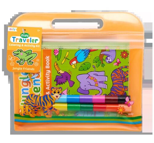 Mini traveler coloring and activity kit - jungle friends