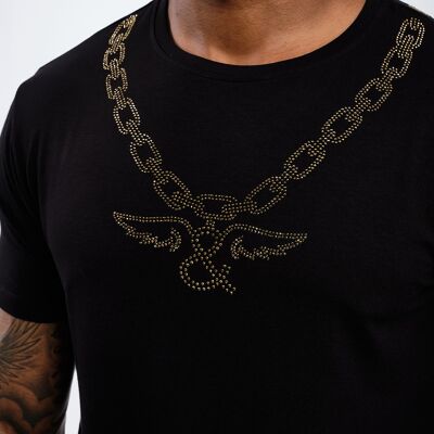 ELIU Collar T-shirt With transfers - black