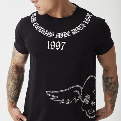 Camiseta MOTIV CON TRANFER Brillo - Negro