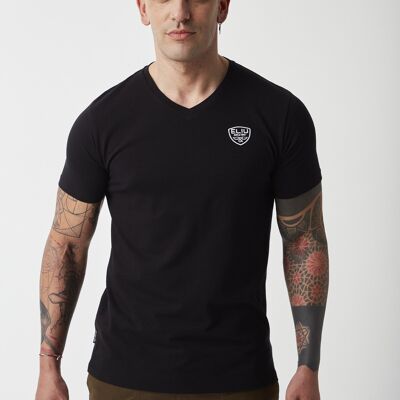 T-shirt col V noir