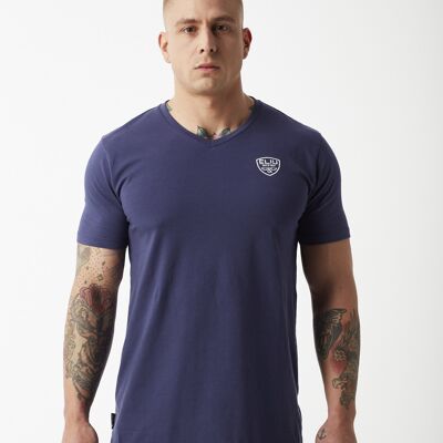 T-shirt Col V Marine