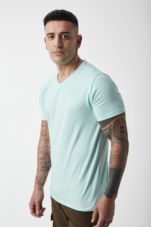 Camiseta De Cuello Pico Verde Menta