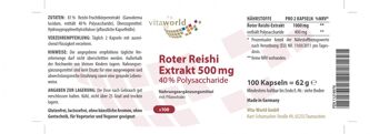 Extrait de Reishi Rouge 500 mg 40% Polysaccharides (100 gélules) 2
