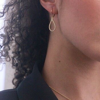 Boucles d'oreilles Laelia Dangling Hoop - Doré et cristal 7