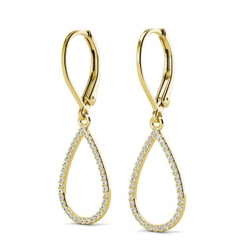 Boucles d'oreilles Laelia Dangling Hoop - Doré et cristal