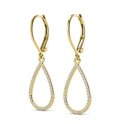 Laelia Dangling Hoop earrings - Gold and crystal