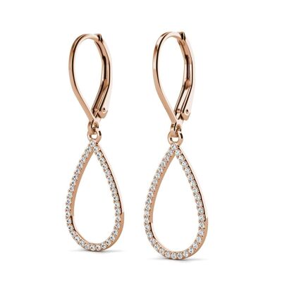 Laelia Dangling Hoop Earrings - Rose Gold and crystal