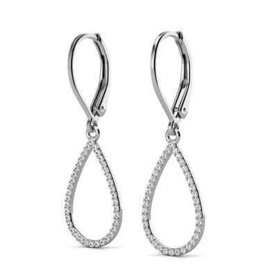 Laelia Dangling Hoop earrings - Silver and crystal