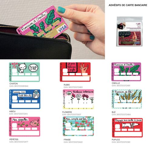 Kit best : adhesifs carte de credit + etui à cigarettes valérie nylin - 44 pcs