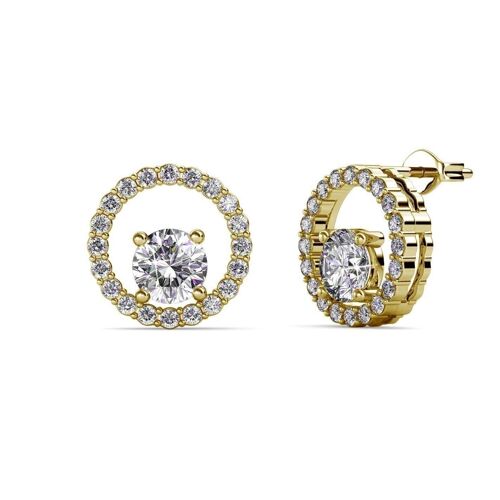 Boucles d'oreilles Desiree  - Doré et cristal