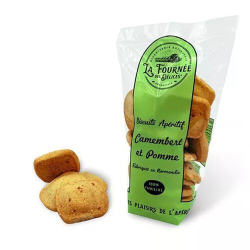 Biscuits apéritifs Camembert et pomme - 100g - La Fournée des délices