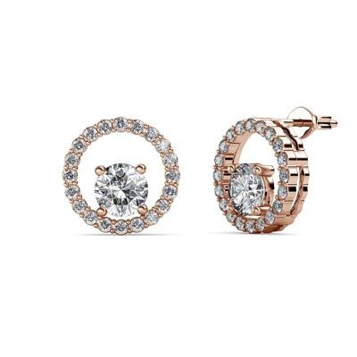 Desiree earrings - Rose gold and crystal
