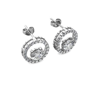 Boucles d'oreilles Desiree  - Argenté et cristal 8