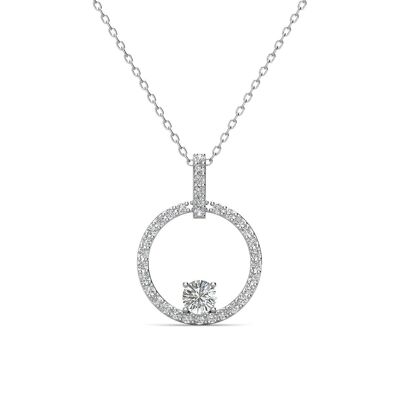 Amory pendant - Silver and crystal