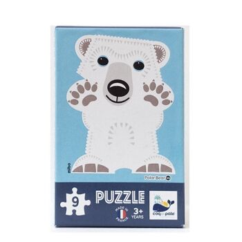 Puzzle enfant 9 pièces Ours Polaire - Made in France 5