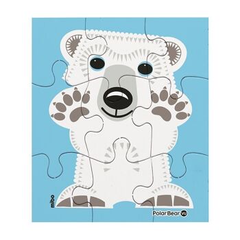 Puzzle enfant 9 pièces Ours Polaire - Made in France 3