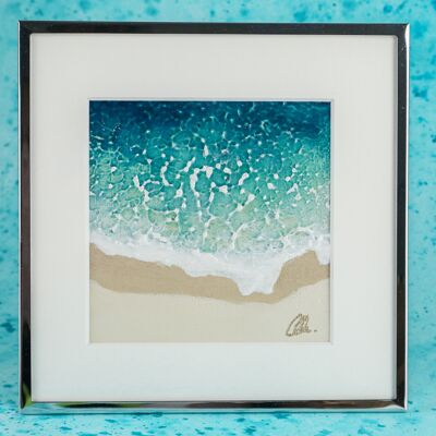 Mini Framed Beach Painting | Unique Piece | Handmade in France