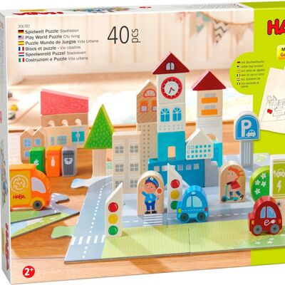 HABA Spielwelt Puzzle Wohnen in der Stadt - Holzspielzeug