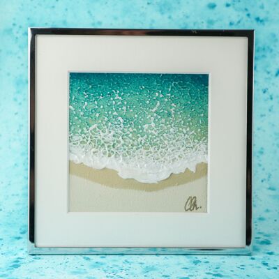 Mini Framed Beach Painting | Unique Piece | Handmade in France