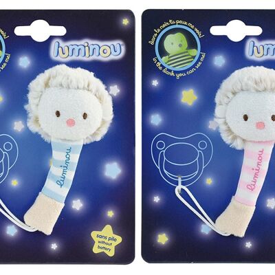 Luminou hedgehog soft toy, 21 cm, 2 assorted models, on card