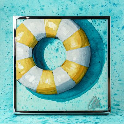 Mini Framed Buoy Painting | Unique Piece | Handmade in France