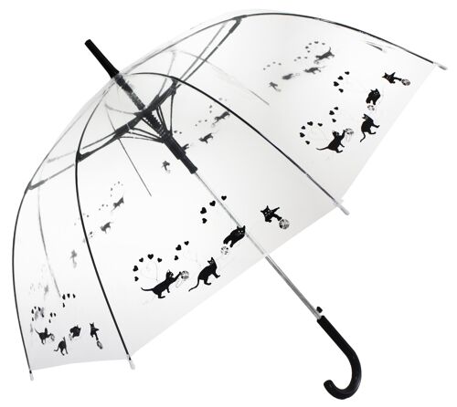 Umbrella - Black Cats Straight Transparent, Regenschirm, Parapluie, Paraguas