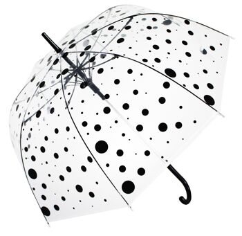 Parapluie - Noir Pois Droit Transparent, Regenschirm, Parapluie, Paraguas