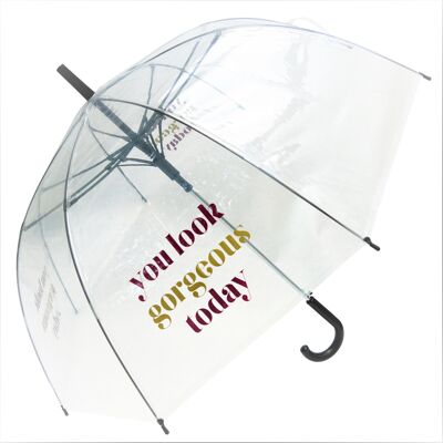 Ombrello - Sembri stupendo oggi Dritto Trasparente, Regenschirm, Parapluie, Paraguas