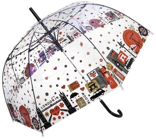 Umbrella, London in Blooms Straight Transparent, Regenschirm, Parapluie, Paraguas
