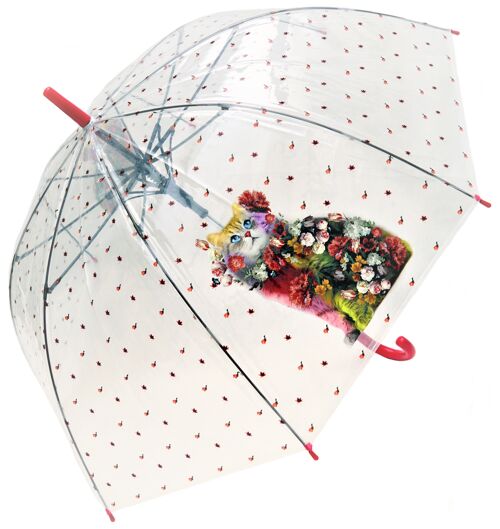 Umbrella Bucolic Cat Straight Transparent, Regenschirm, Parapluie, Paraguas