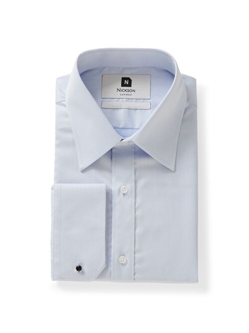Formal Straight Point Slim Fit Shirt - Light Blue