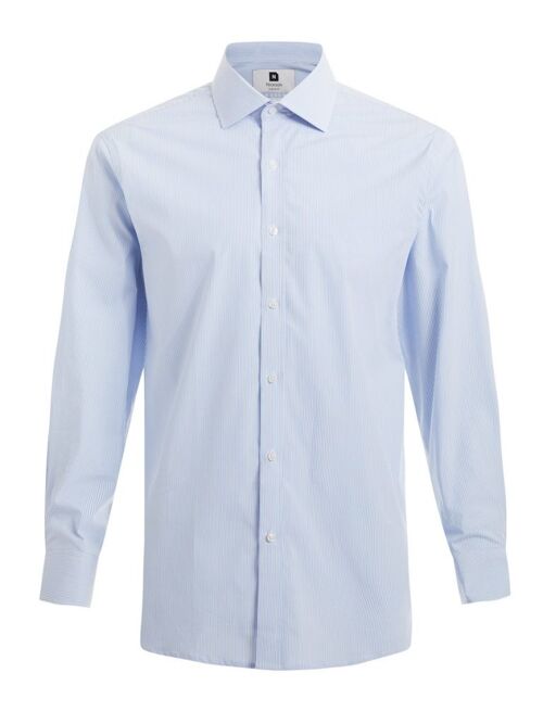 Formal Cutaway Regular Fit Shirt - Light Blue Striped