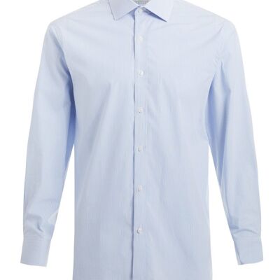 Formelles Cutaway Regular Fit Shirt - Hellblau gestreift