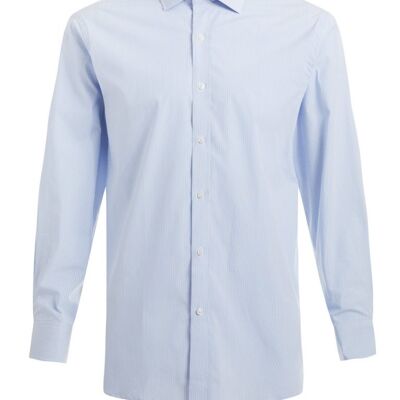 Formelles Cutaway Regular Fit Shirt - Hellblau gestreift