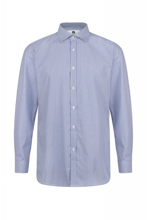 Formal Cutaway Regular Fit Shirt - Dark Blue Striped