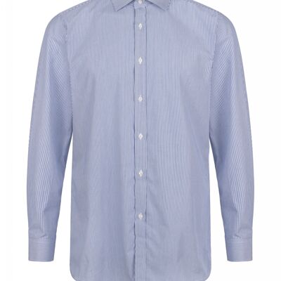 Camisa de corte regular con corte formal - Rayas azul oscuro
