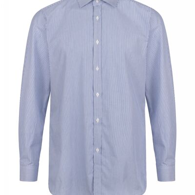 Formelles Cutaway Regular Fit Shirt - Dunkelblau gestreift